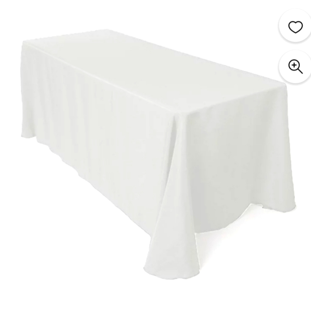 Event and Wedding rectangular Table Linens Gowinex White 90" x 132"